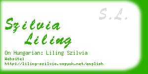 szilvia liling business card